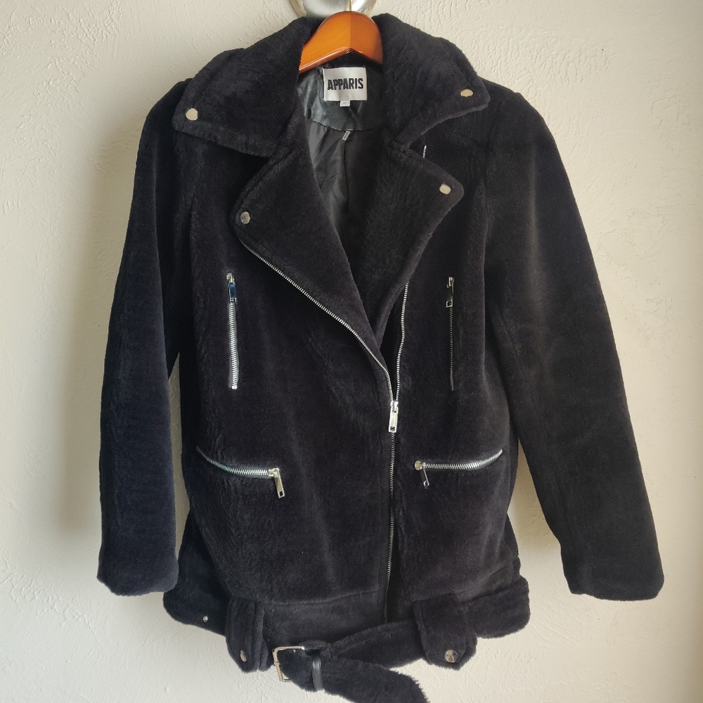 Apparis Faux Fur Moto Jacket Teddy Coat